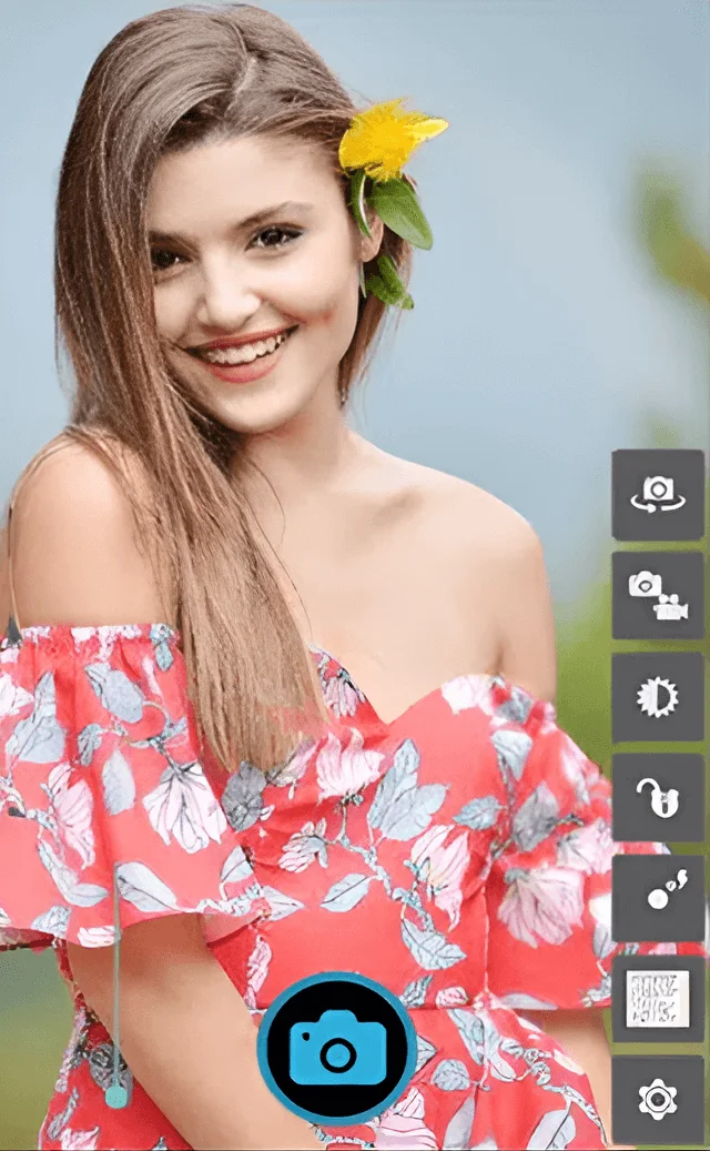 Интерфейс приложения для фото Open Camera, фото женщины
