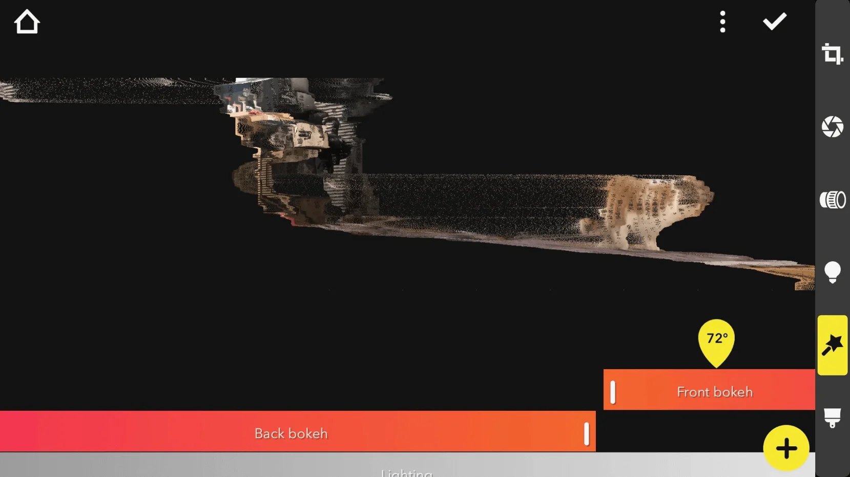 Интерфейс приложения для фото Focos, глубина резкости