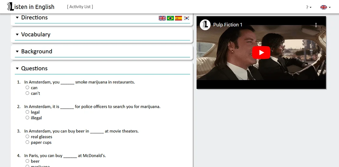 Сайт для прокачки аудирования на английском
