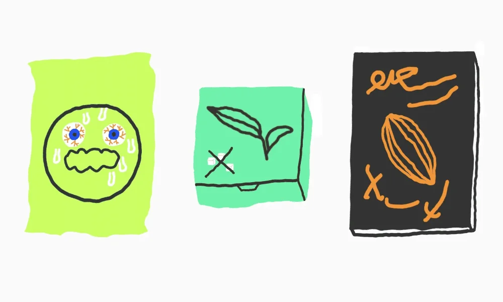 Рисунки пачек шоколада в Кинжале