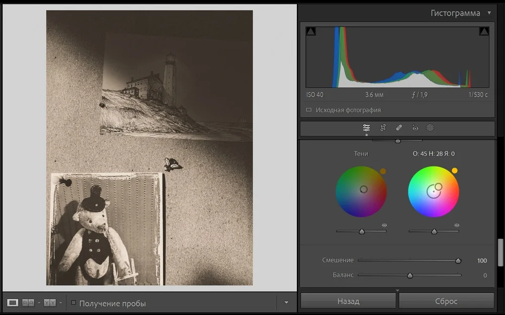 Как обработать фото в сепии в Лайтруме