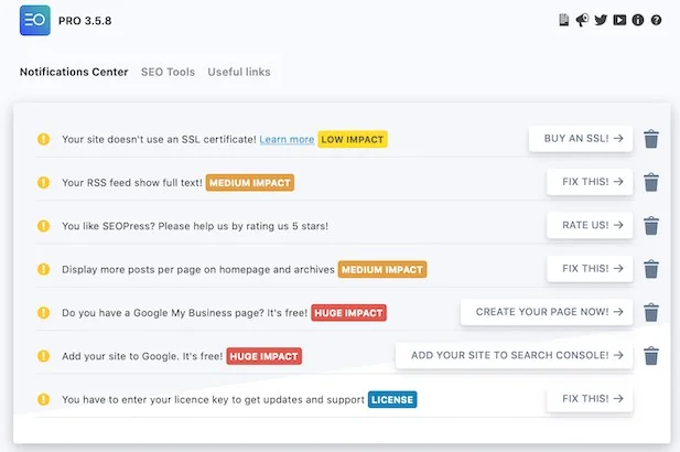 Настройки SEO Press