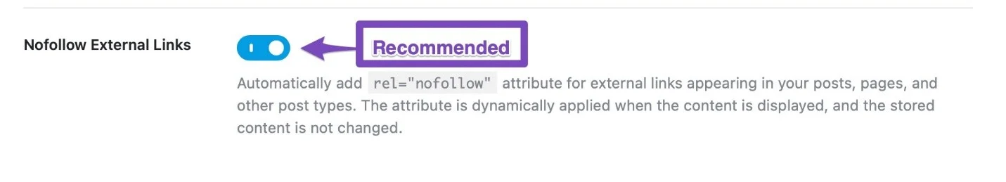 Настройка автоматического добавления nofollow к внешним ссылкам