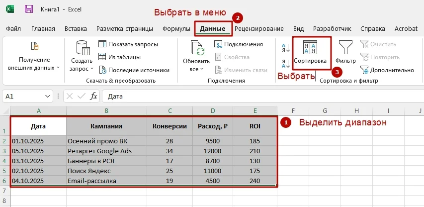Как сделать сортировку в таблице