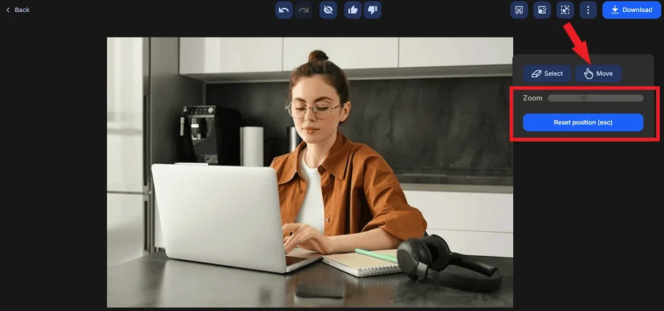 Масштабирование для удаления мелких объектов на фото с помощью CleanUp ClipDrop