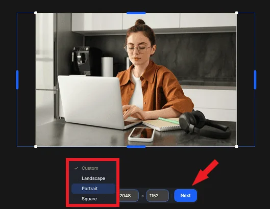Изменение соотношения сторон фото с помощью Uncrop ClipDrop