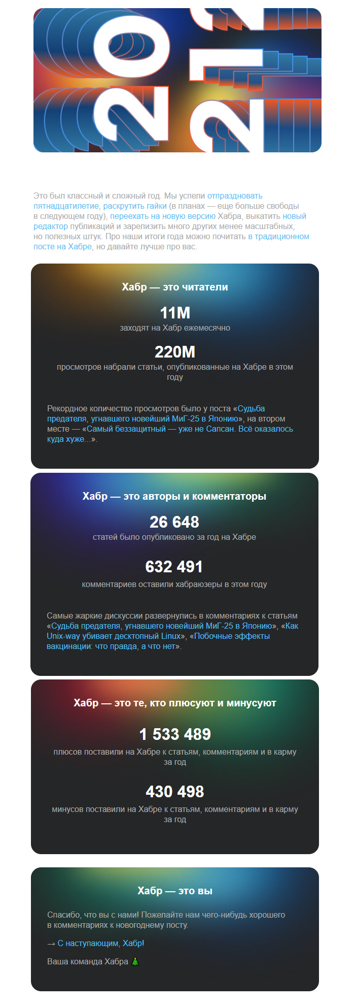 Письмо от Хабра
