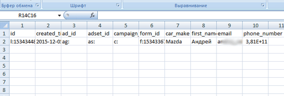 Данные подписчиков в файле CSV