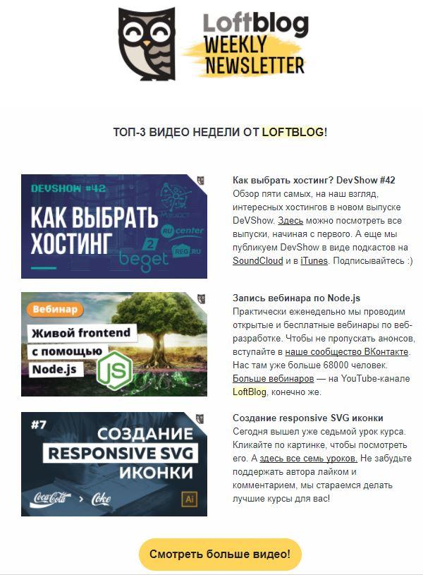 Рассылка Loftblog