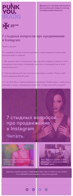 Структура письма от Punk Your Brands