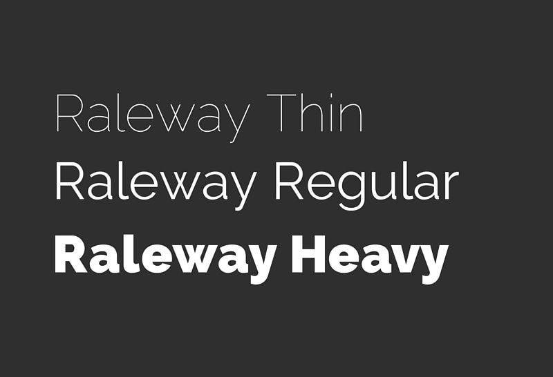 Raleway — гибкий шрифт с несколькими вариантами начертания