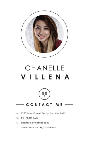 В подписи Chanelle Villena есть как логотип, так и фотография. Благодаря минимализму всё выглядит аккуратно и уместно