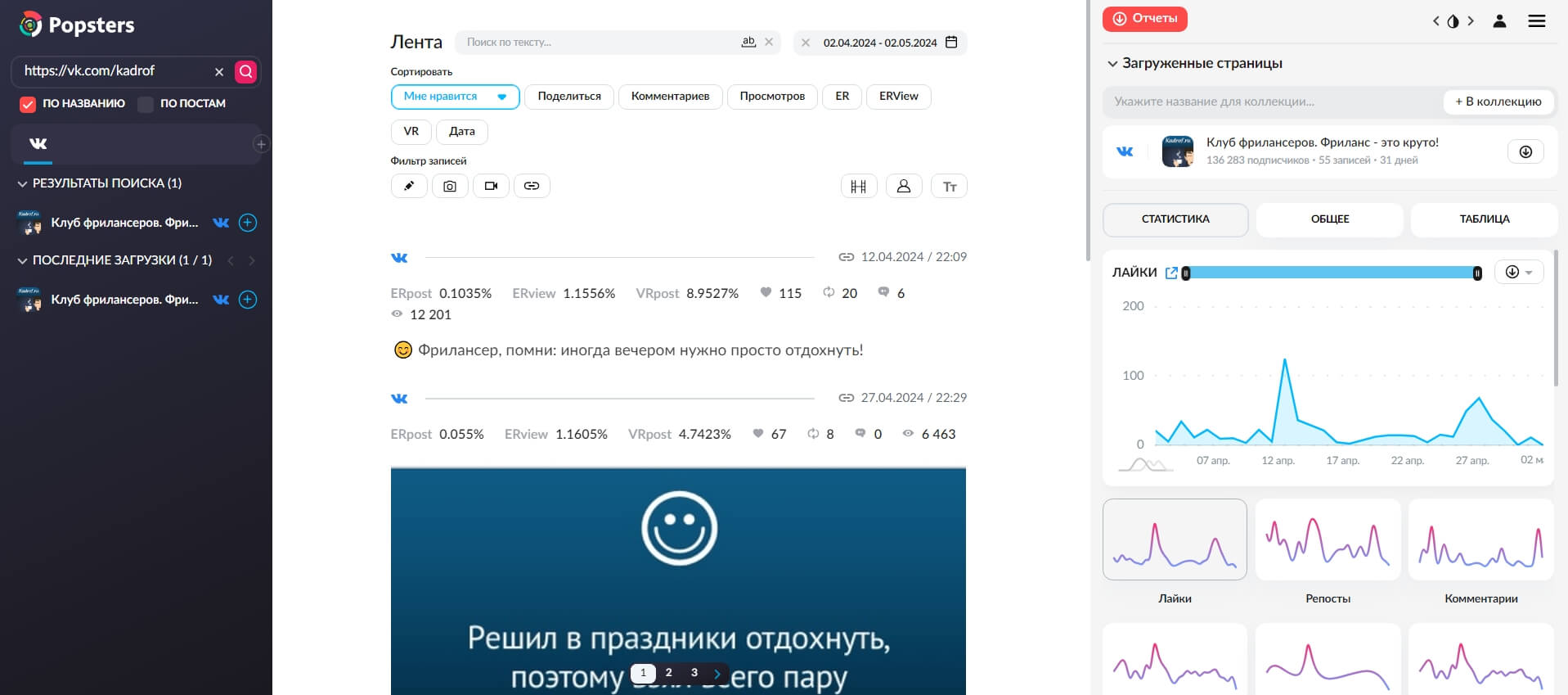 Изучайте отчеты по разным параметрам