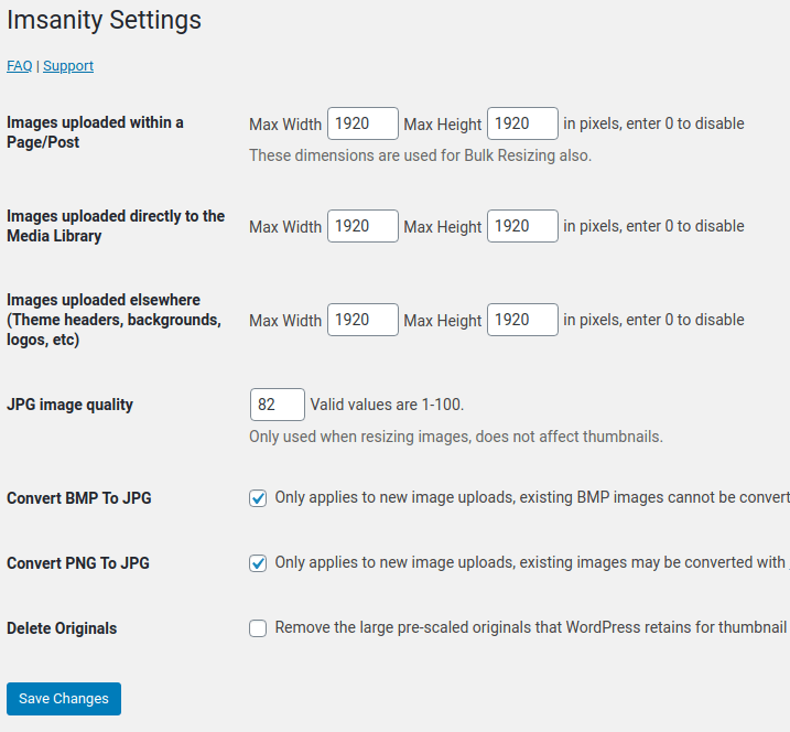 Плагин для WordPress Imsanity