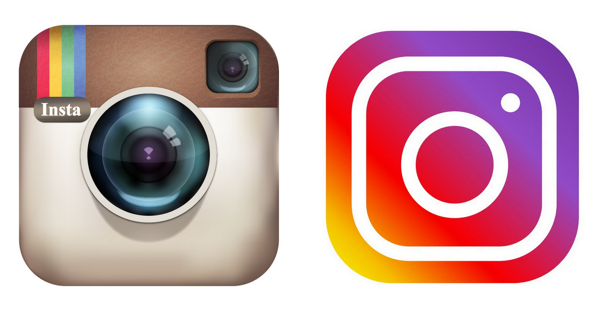 А так выглядят старый и новый логотип Instagram*