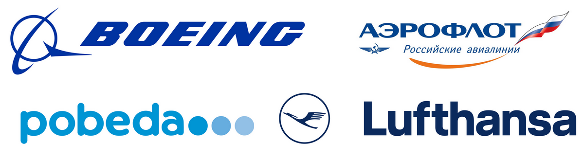 Компании, связанные с авиацией, чаще всего используют в официальной символике разные оттенки синего. Цвет ассоциируется не только с безопасностью, но и с небом