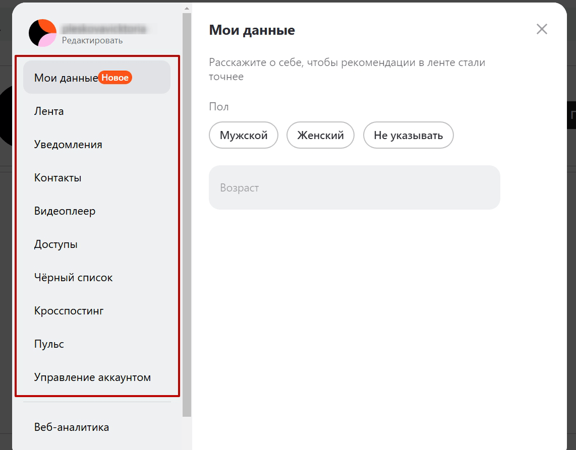 Дополнительные настройки канала в Дзене