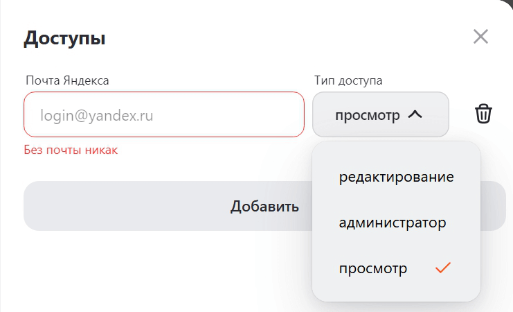 Права доступа в Дзене