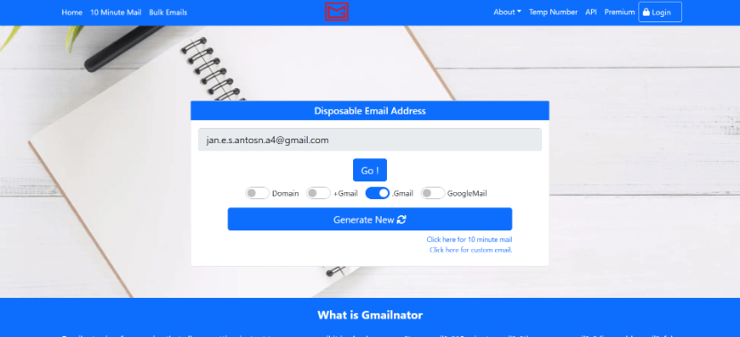 Временная почта с доменом gmail