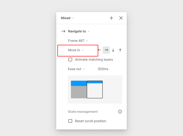 Меню с типом анимации в Фигме