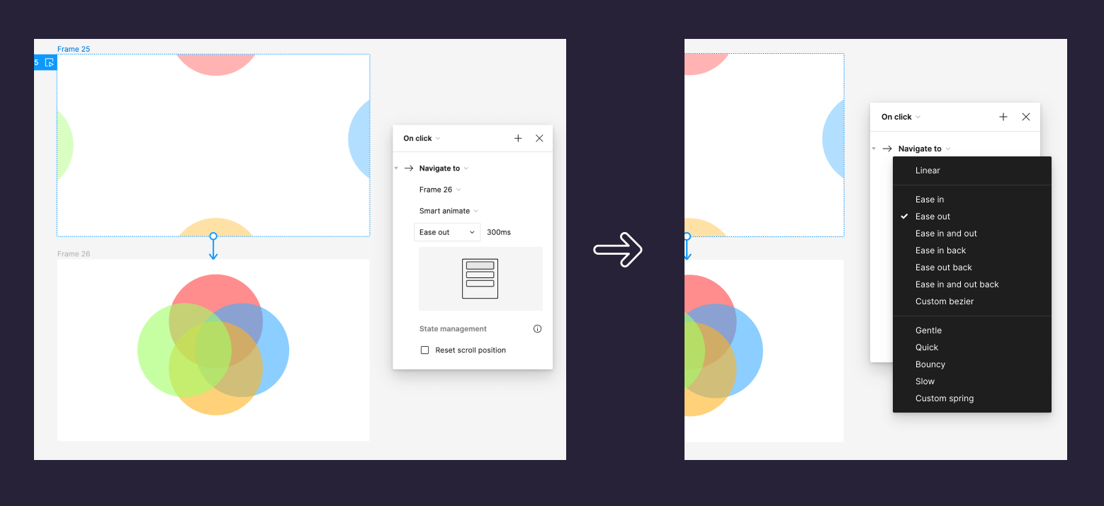 Настройки анимации Smart Animate