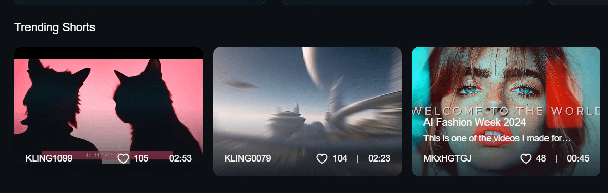 В Kling можно смотреть и копировать чужие работы