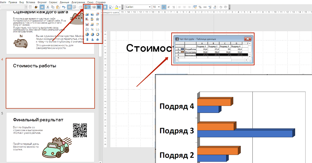 Создать диаграмму