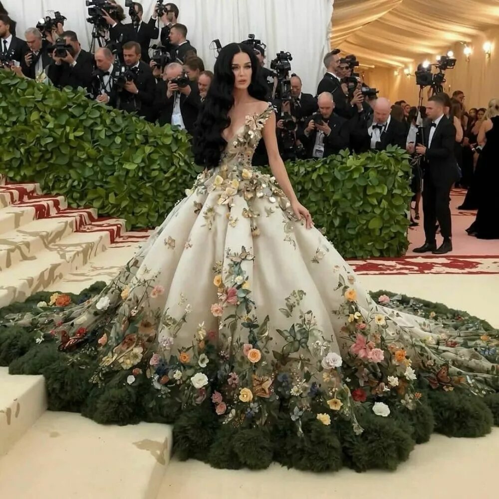 Фото Кэти Перри на Met Gala, созданное нейросетью