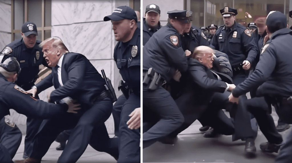 Дональда Трампа задерживают полицейские