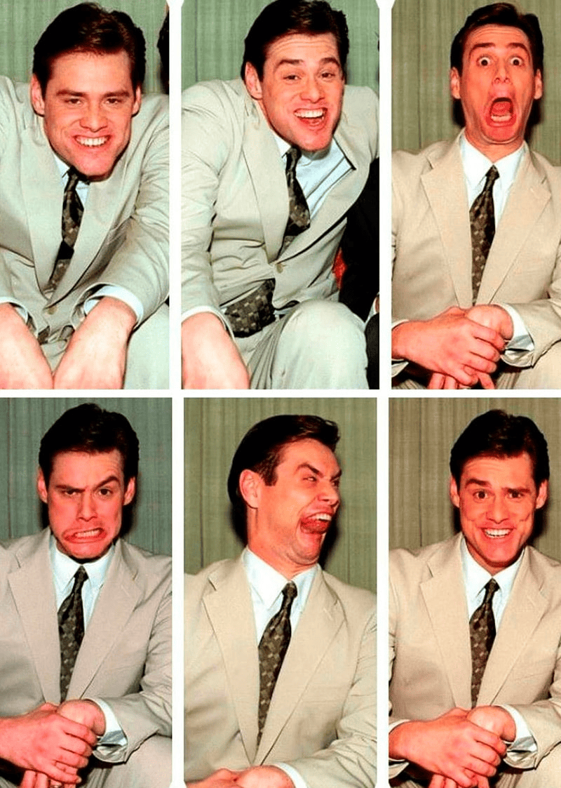 Виды невербальной коммуникации — богатая мимика Джима Керри