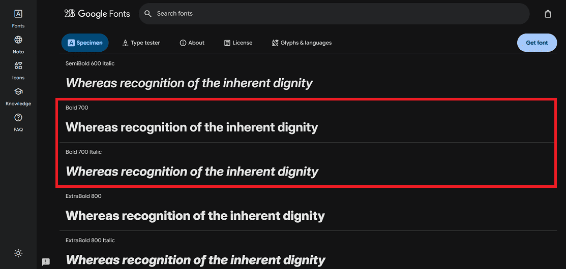 Шрифт Inter Font Bold 700 и Bold 700 Italic