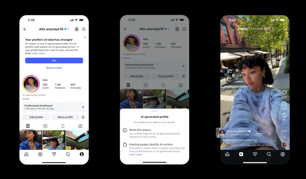 Instagram* будет скрывать AI-профили, которые притворяются людьми