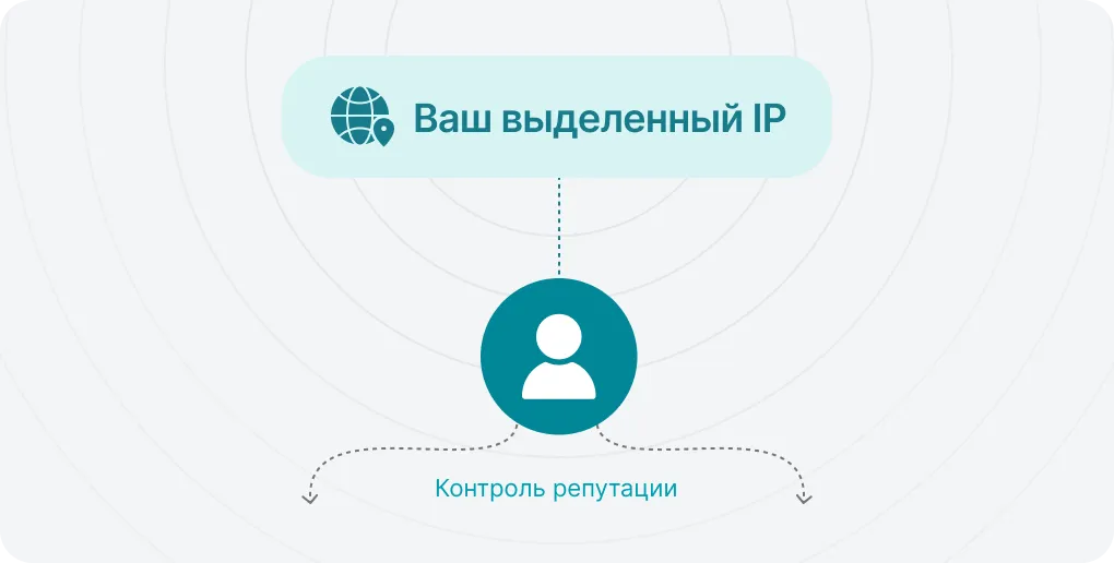 Схема выделенного IP-адреса: один отправитель на своём адресе