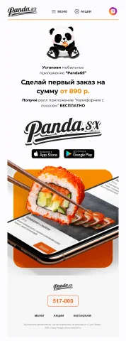 Пример шаблона письма "Панда"