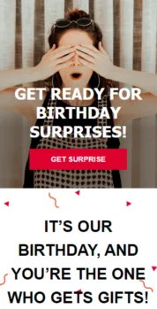Шаблон email: Приготовьтесь к сюрпризам в честь Дня рождения - мобильная версия