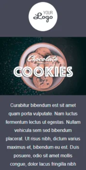 Шаблон email: Булочки и печенье - мобильная версия