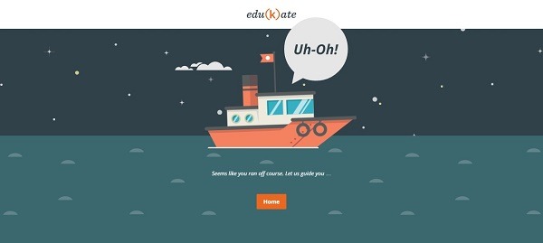 Edukate использовали в качестве фона страницы ошибки изображение затерянного в море корабля
