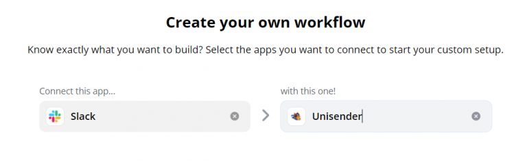 Выбор сервисов в Zapier.