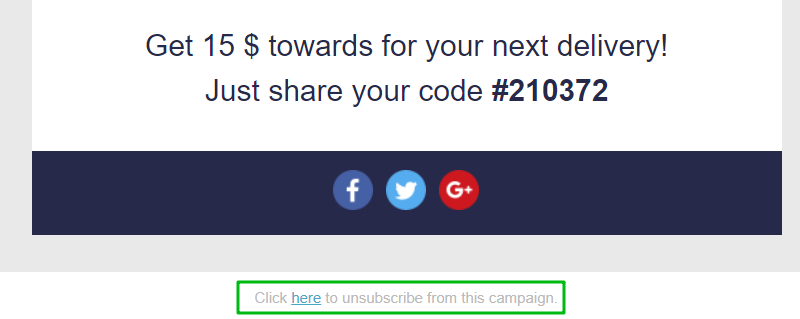 UniSender automatically adds an unsubscribe link to each email