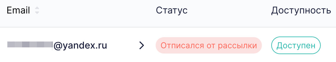 Новый статус контакта.