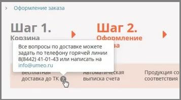 Подсказки при оформлении заказа в интернет-магазине
