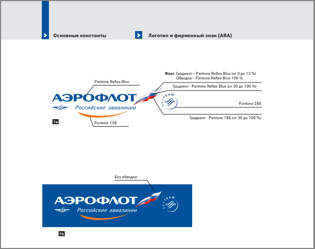 Гайдлайн «Аэрофлота» с правилами использования логотипа