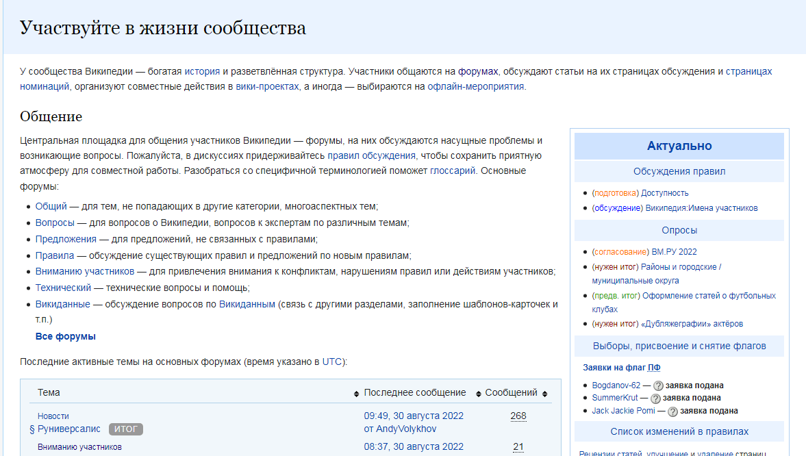  википедия сообщество