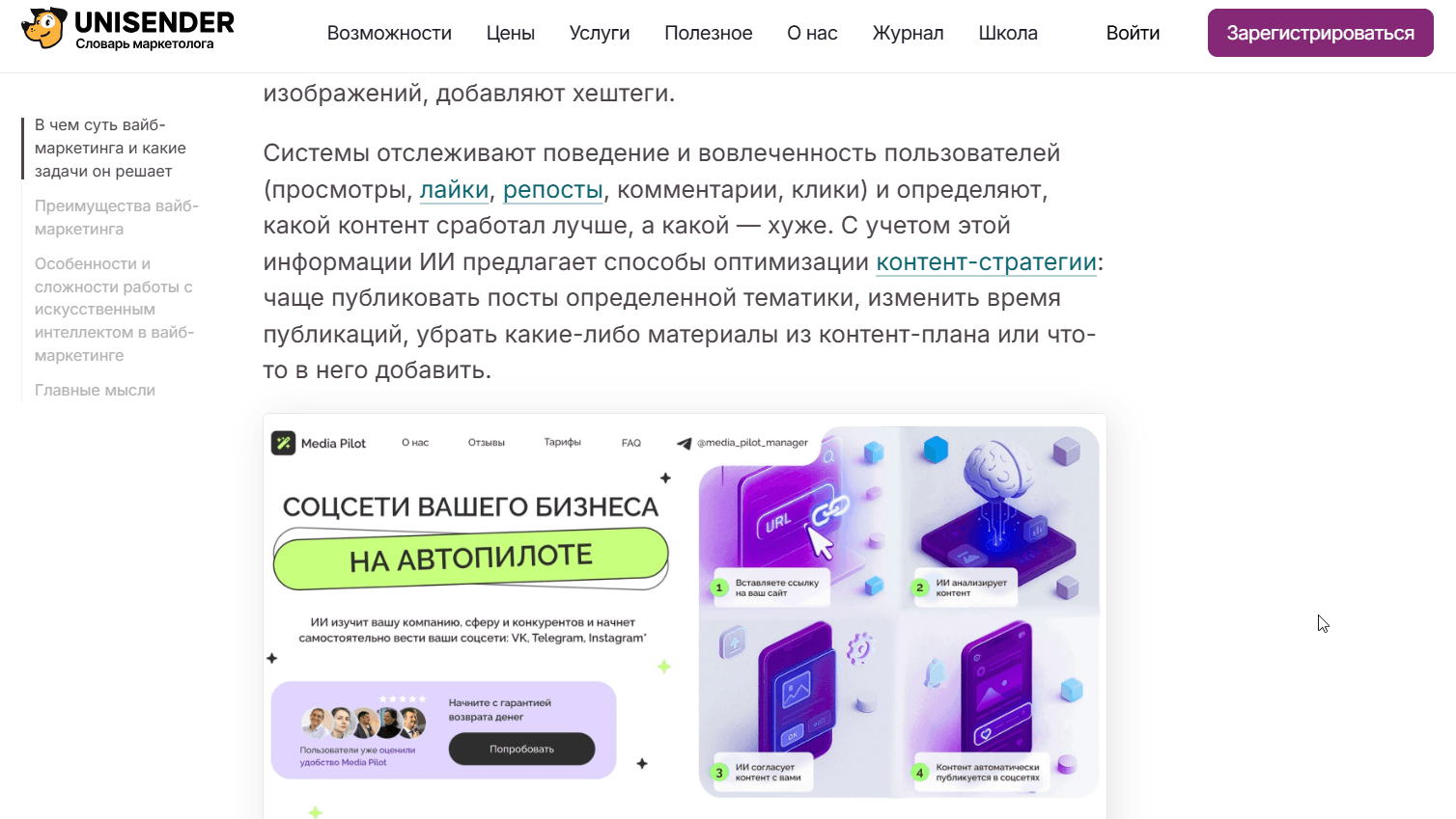 Статья Словаря со ссылками