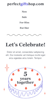 Шаблон email: Давайте праздновать - мобильная версия