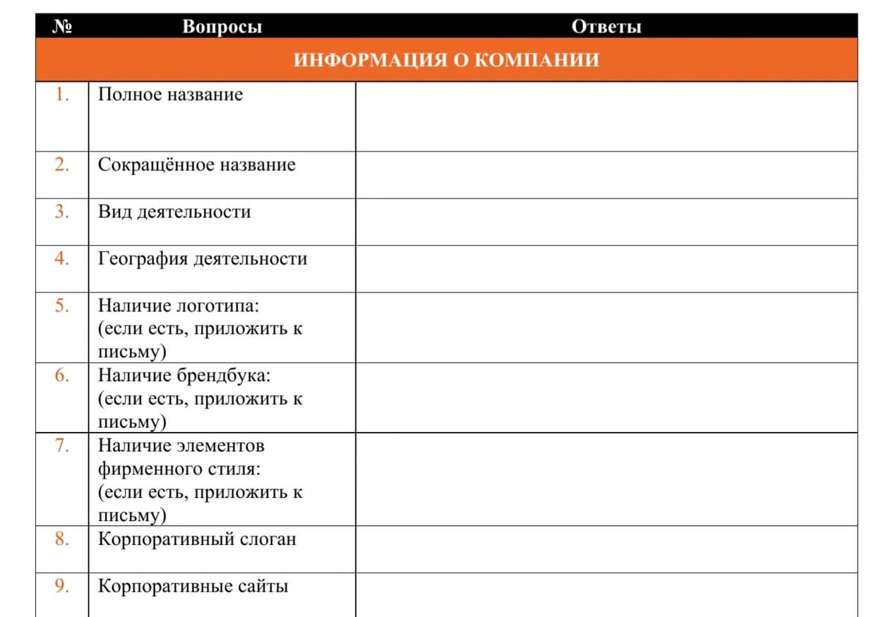 информация о заказчике