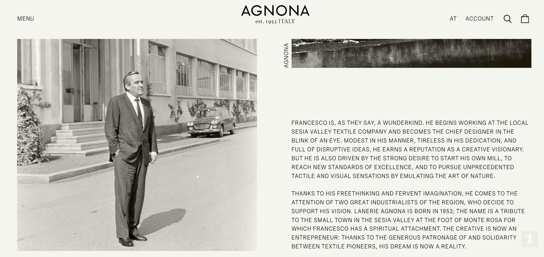 сайт бренда Agnona