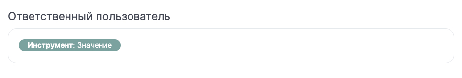 Результат для поля «Ответственный пользователь».