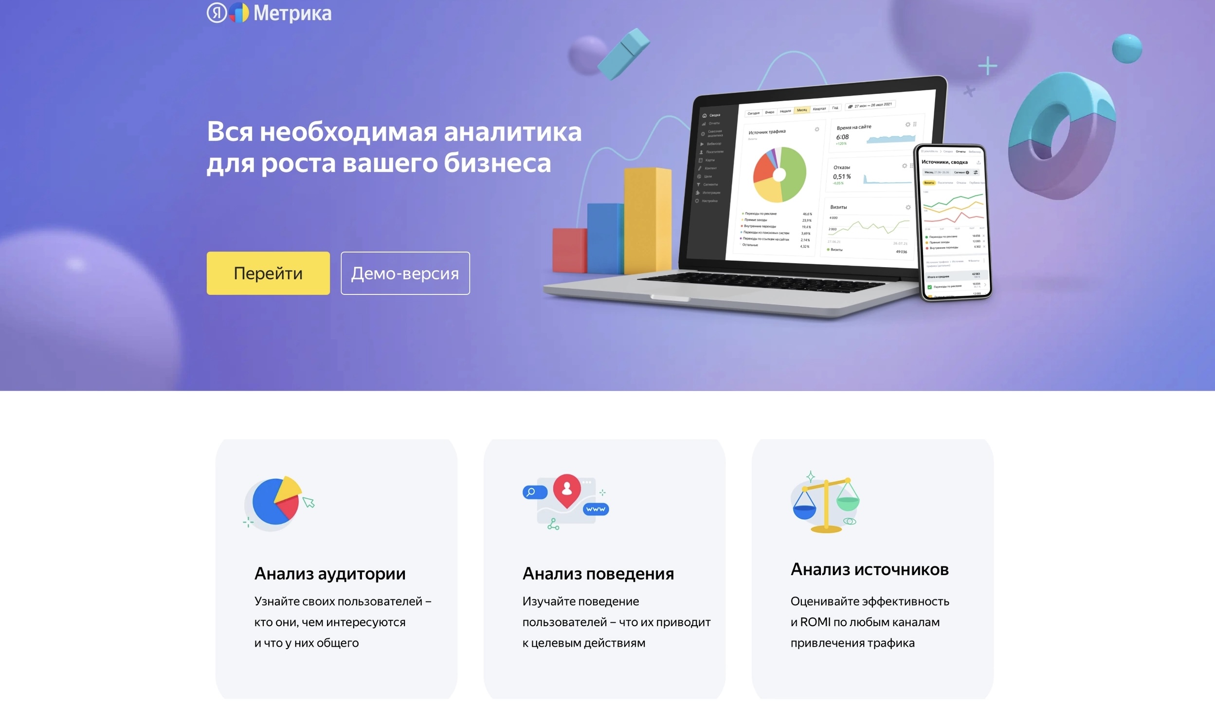 сайт «Яндекс.Метрики»