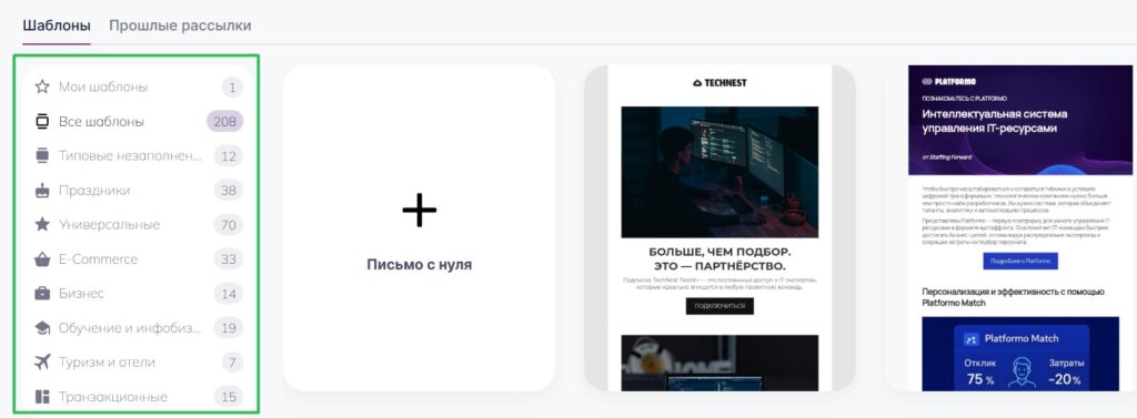 Категории шаблонов.